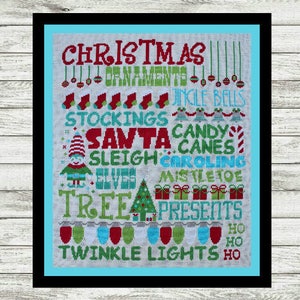 Christmas Subway Poster Cross Stitch Pattern PDF