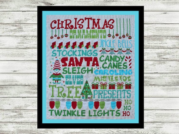 Christmas Subway Poster Cross Stitch Pattern PDF