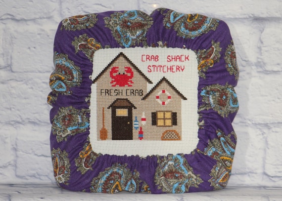 Paisley on Purple Grime Guard Q-Snap, Nurge, Round Hoop Cover For Cross Stitch, Needlework