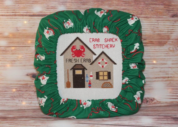 Christmas Cats and Dogs Grime Guard Q-Snap or Round Hoop Cover For Cross Stitch and Needlework