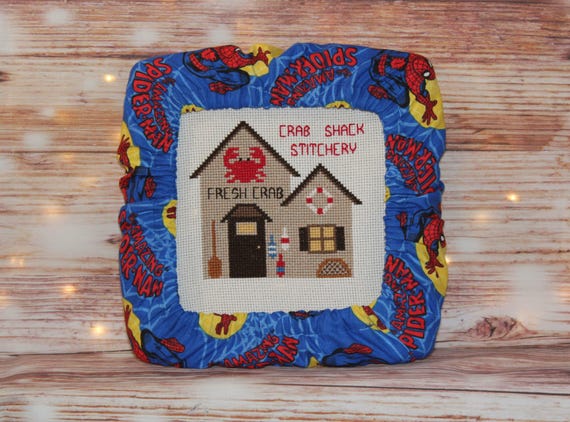 Spiderman Grime Guard Q-Snap, Nurge or Round Hoop Cover For Cross Stitch and Needlework