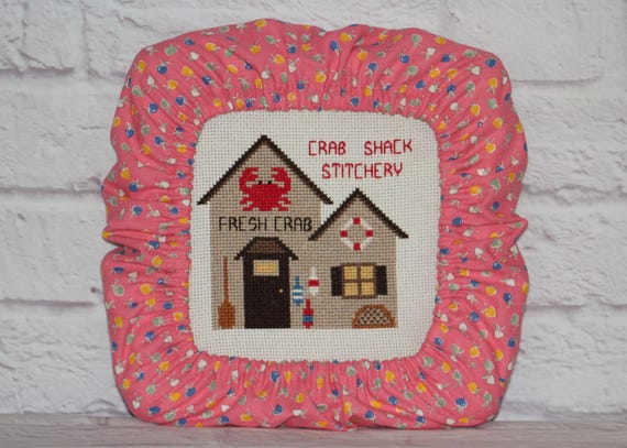 Retro Calico Floral Pink Grime Guard Cover for Cross Stitch Hoop (Nurge, Q-Snap, Round)
