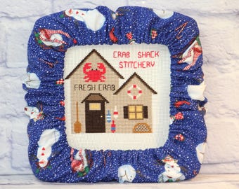 Snowman Grime Guard Q-Snap, Nurge or Round Hoop Cover For Cross Stitch and Needlework