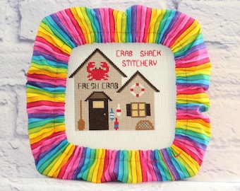 Bright Stripes Grime Guard Q-Snap, Nurge or Round Hoop Cover For Cross Stitch and Needlework