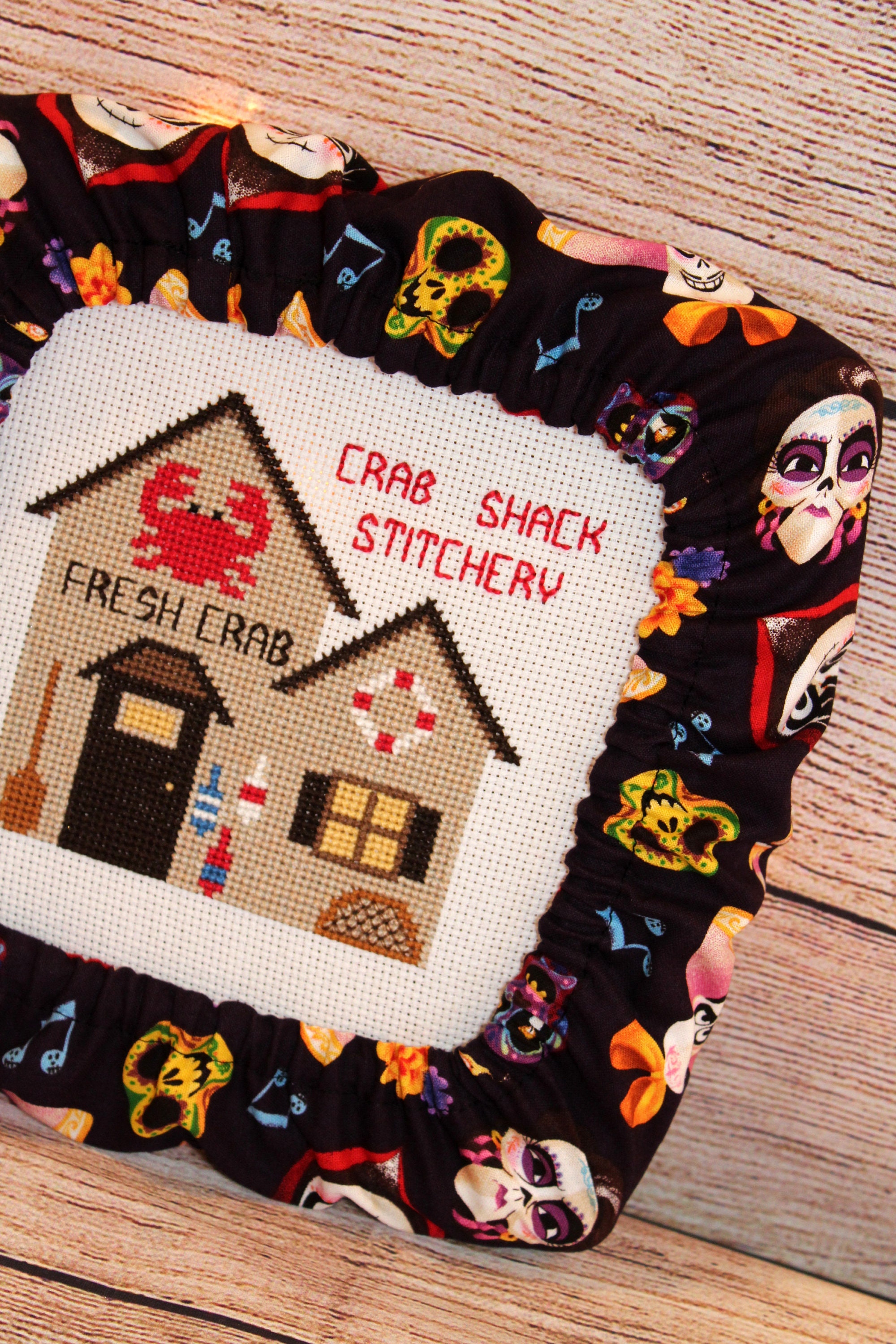 Coco Grime Guard QSnap Cover or Round Embroidery Hoop Cover For Cross Stitch and Needlework