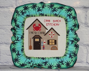 Palm Tree Grime Guard Q-Snap, Nurge, Round Hoop Cover For Cross Stitch, Needlework