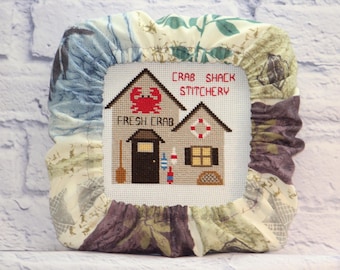 Leafy Stripe Grime Guard Q-Snap, Nurge or Round Hoop Cover For Cross Stitch and Needlework