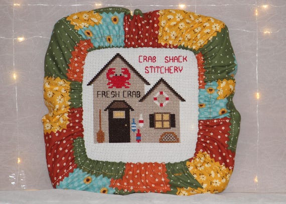 Autumn Patch Grime Guard Q-Snap, Nurge or Round Hoop Cover For Cross Stitch and Needlework