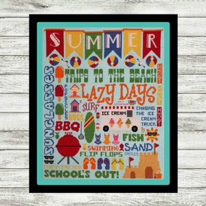 Summer Subway Poster Cross Stitch Pattern PDF