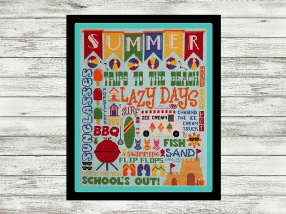 Summer Subway Poster Cross Stitch Pattern PDF