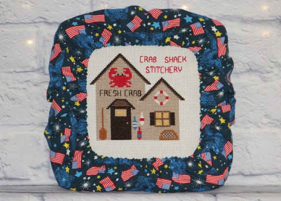 Patriotic Grime Guard Q-Snap, Nurge or Round Hoop Cover For Cross Stitch and Needlework