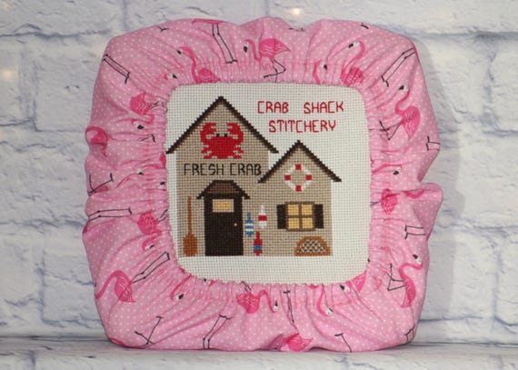 Flamingo Grime Guard Q-Snap, Nurge, Round Hoop Cover For Cross Stitch, Needlework