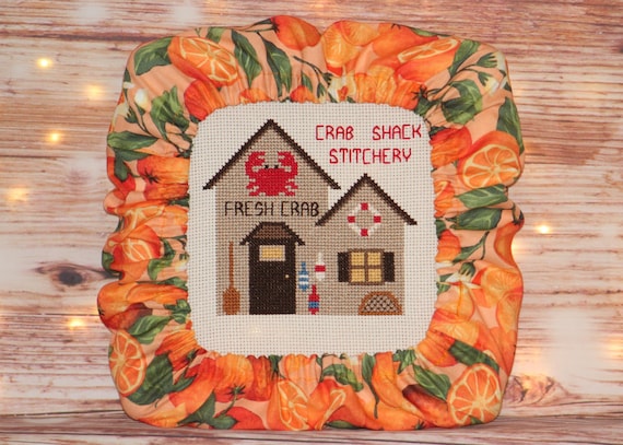 Oranges Grime Guard Q-Snap, Nurge or Round Hoop Cover For Cross Stitch and Needlework