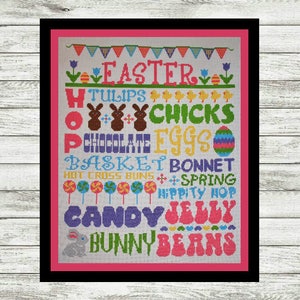 Easter Subway Poster Cross Stitch Pattern PDF
