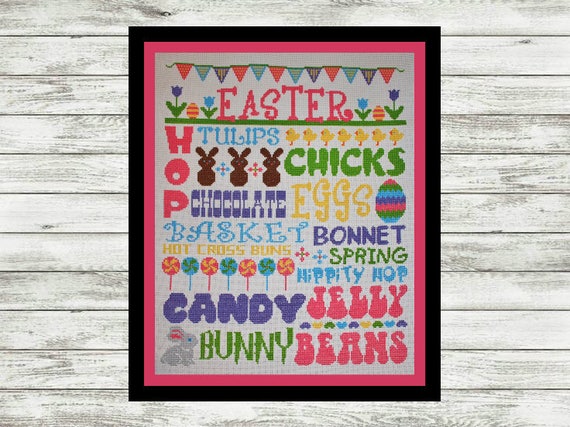Easter Subway Poster Cross Stitch Pattern PDF