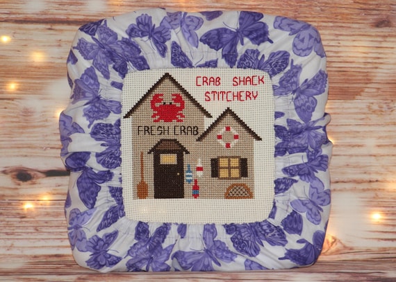 Purple Butterfly Grime Guard Q-Snap, Nurge or Round Hoop Cover For Cross Stitch and Needlework