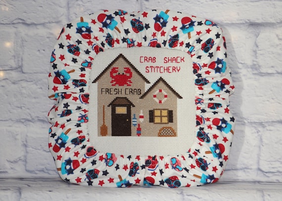 Patriotic Popsicle Glittery Grime Guard Q-Snap, Nurge, Round Hoop Cover For Cross Stitch, Needlework