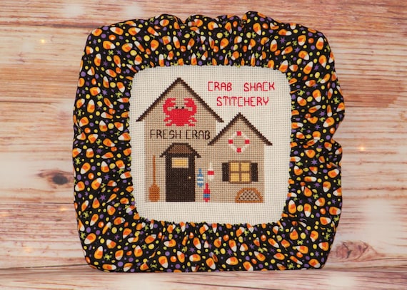 Halloween Candy Corn Grime Guard Q-Snap, Nurge or Round Hoop Cover For Cross Stitch and Needlework