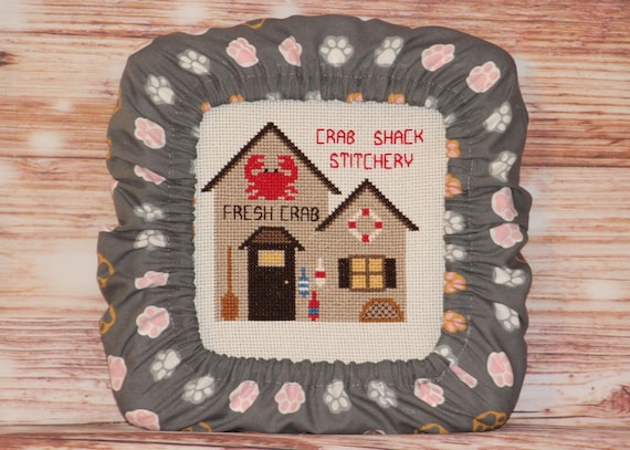 Paws on Gray Grime Guard Q-Snap, Nurge or Round Hoop Cover For Cross Stitch and Needlework