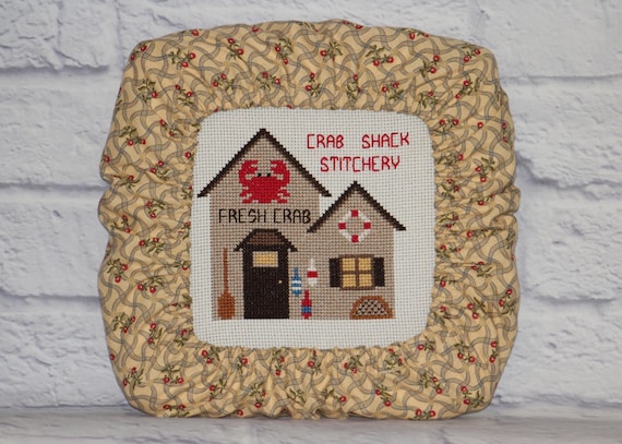 Small Berry on Cream Grime Guard Q-Snap, Nurge or Round Hoop Cover For Cross Stitch, Needlework