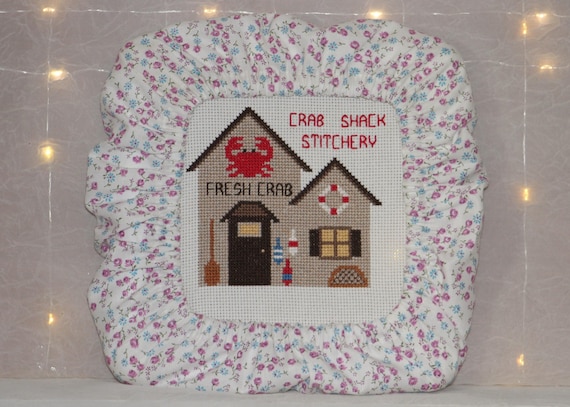 Floral Calico Grime Guard, Cross Stitch Hoop Cover