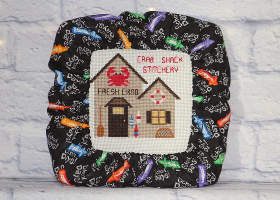 School Days Grime Guard Q-Snap, Nurge, Round Hoop Cover For Cross Stitch and Needlework