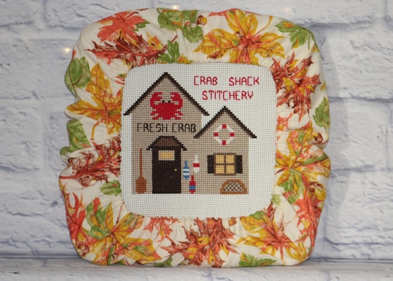 Autumn Leaves Grime Guard Q-Snap, Nurge or Round Hoop Cover For Cross Stitch, Needlework