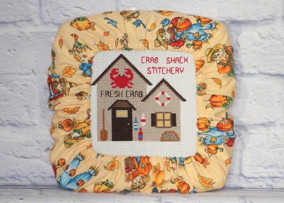 Autumn Scarecrow Grime Guard Q-Snap, Nurge, Round Hoop Cover For Cross Stitch, Needlework