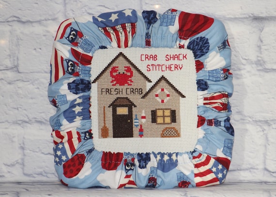 Hot Air Balloon Owls Grime Guard Q-Snap, Nurge, Round Hoop Cover For Cross Stitch, Needlework