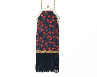 Reticule purse 'English poppies'