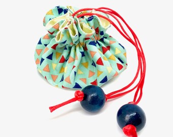 Drawstring jewelry pouch, 'Confetti'