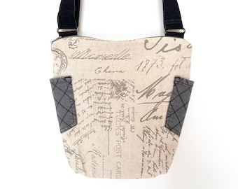 Shoulder Strap Purse, 'Paper boy satchel, Travels'