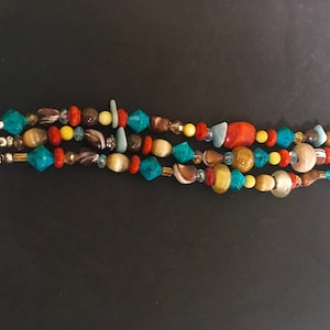 Multi color triple strand bracelet #11