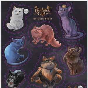 Baldur's Cats Sticker Sheet