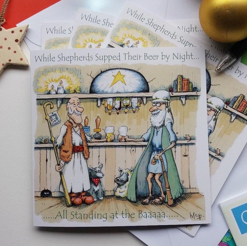 Funny Charity Christmas Cards. 10% of Sales to Parkinsons UK.  Etsy