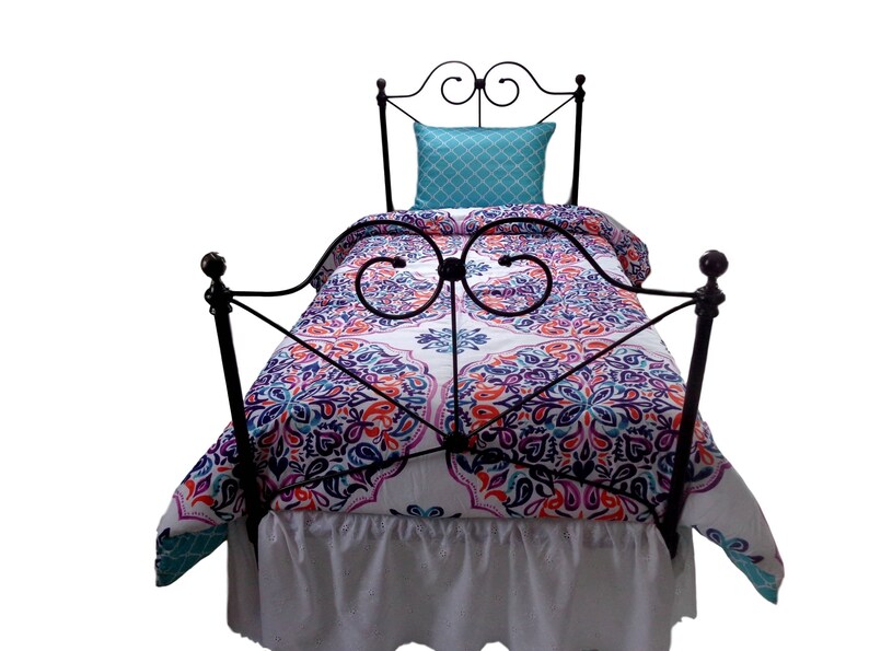 Twin Antique Cast Iron And Brass Bed Frame Bedframe Wrought Single