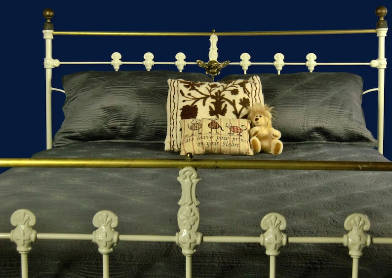 Queen Antique Cast Iron And Brass Bed Wrought Image 0