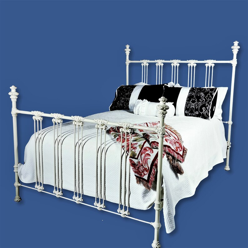 Queen Antique Cast Iron Bed Antique Iron Bed Wrought Iron Etsy