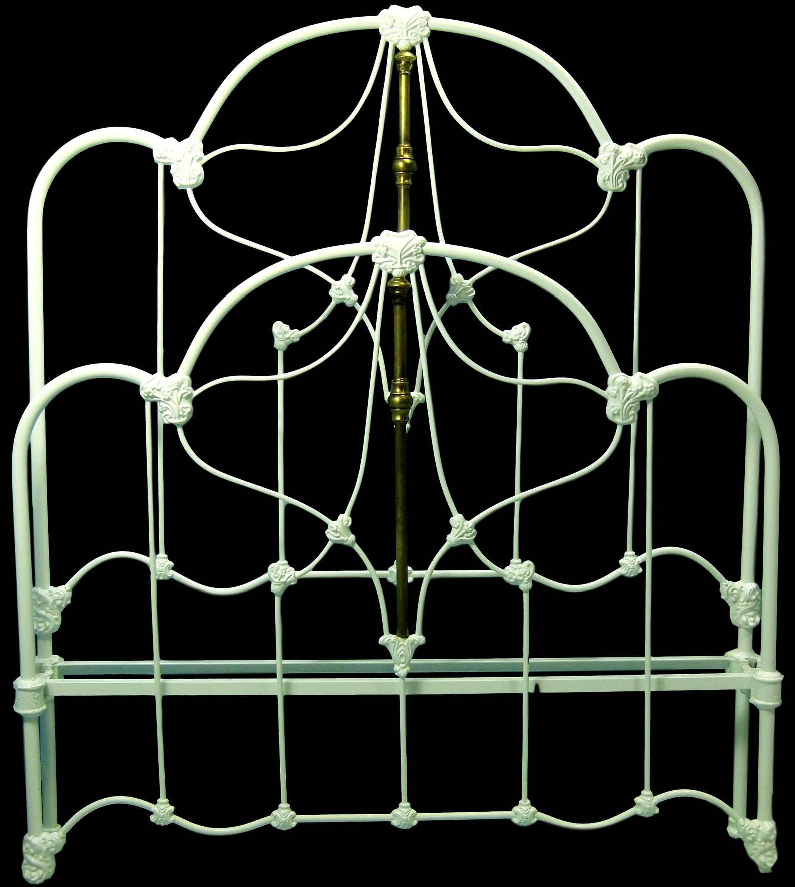 Full Antique Cast Iron and Brass Bed Antique Iron Bed Iron Etsy