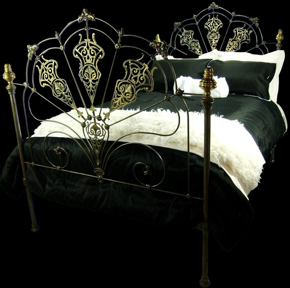 Full Antique Brass And Iron Bed Double Size Shabby Chic Image 0