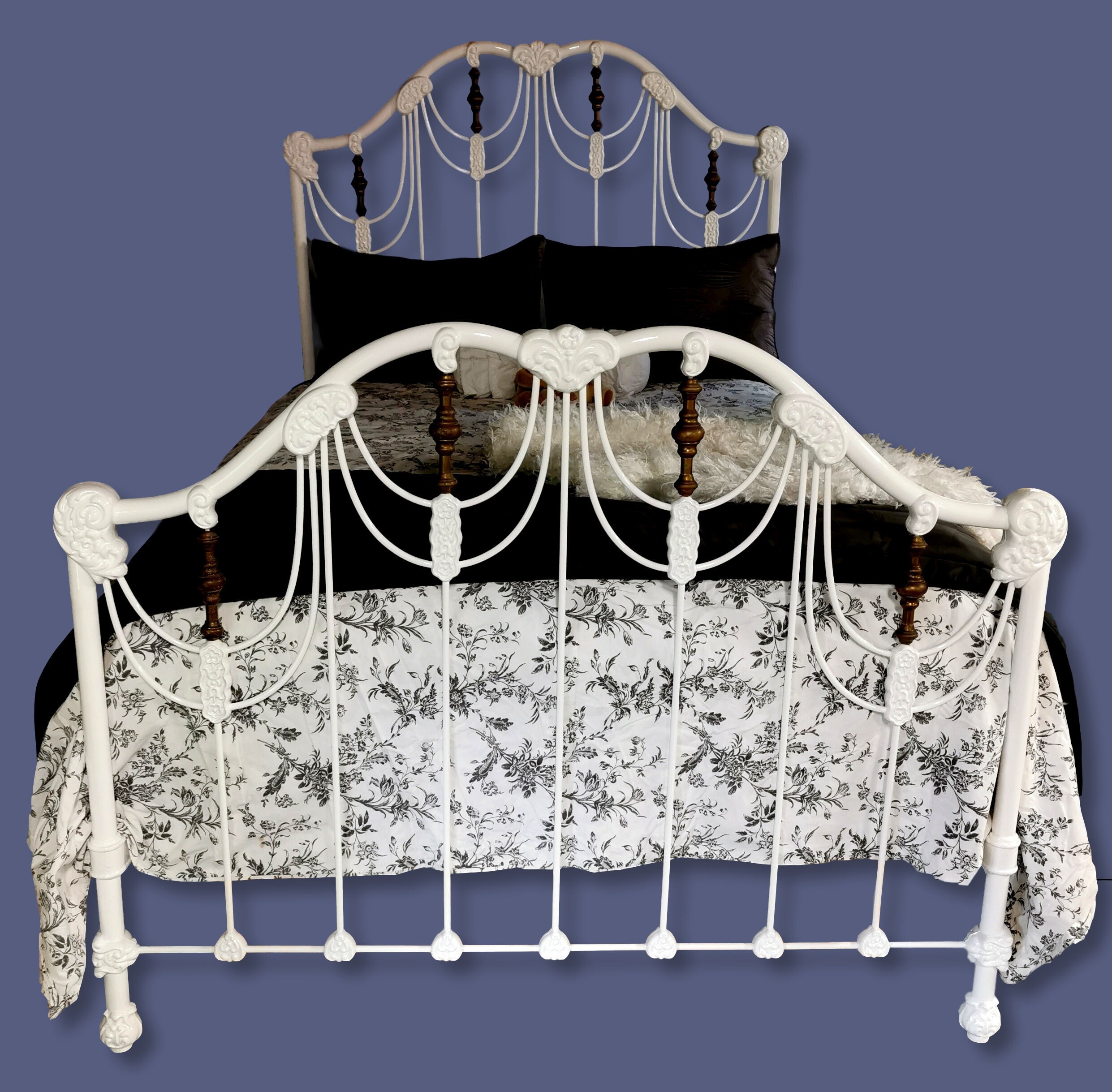 Full Antique Cast Iron Bed Cast Iron Bed Wrought Iron Bed Etsy
