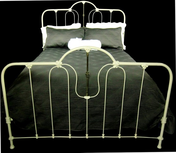 Queen Antique Cast Iron And Brass Bed Queen Wrought Iron Bed Queen Iron Bedframe Iron Bed Queen Antique Bed Metal Bed Frame Victorian