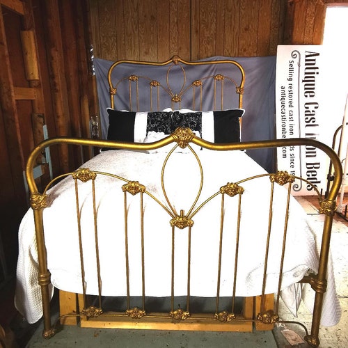 Antique Cast Iron And Brass Bed Full Size Antique Cast Iron And Brass Bed Full, Cast Iron King Size Bed Frame