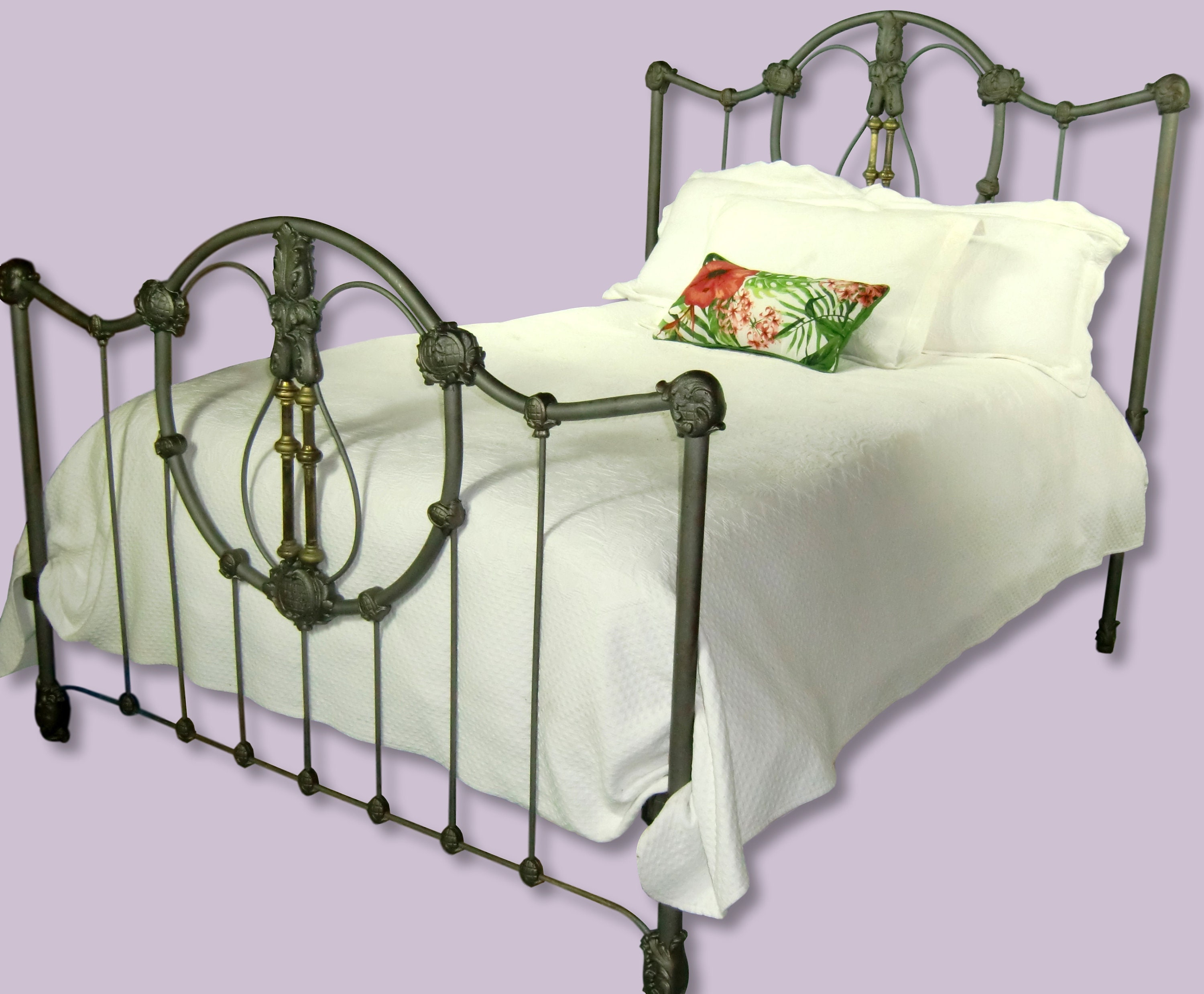 Queen Antique Cast Iron Bed Queen Iron Bed Queen Antique Etsy