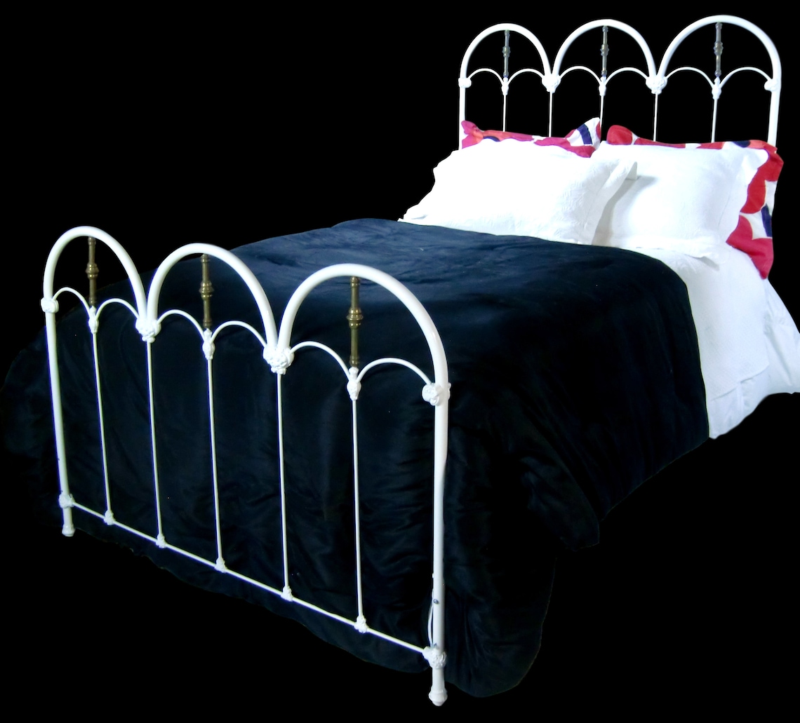 Full Antique Cast Iron Bed, Double Size Antique Cast Iron Bed, Wrought