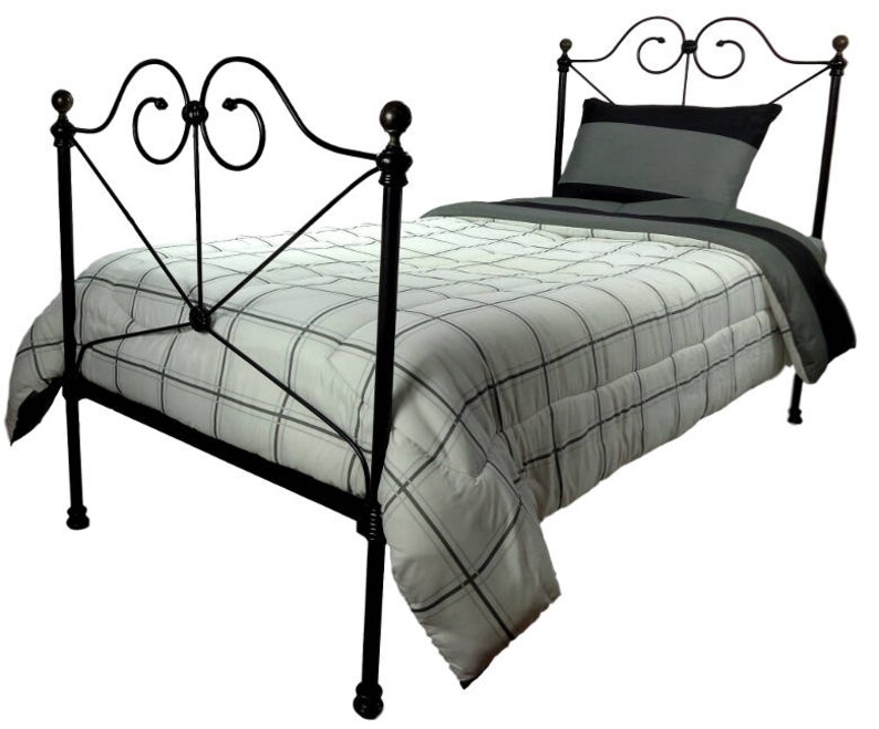 Twin Antique Cast Iron And Brass Bed Frame Bedframe Wrought Single