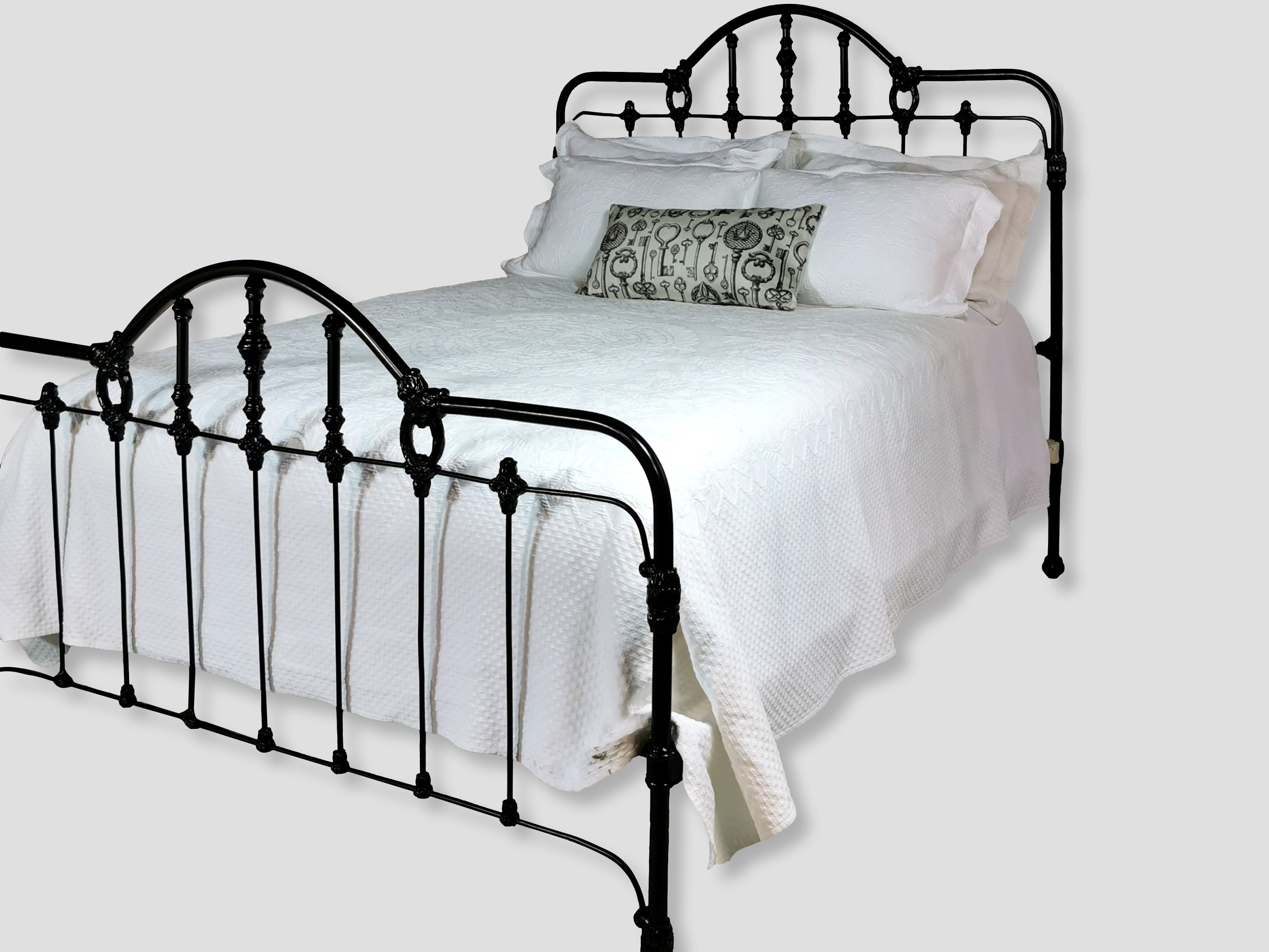 Queen Antique Cast Iron and Brass Bed Antique Iron Bed Etsy
