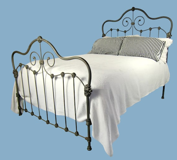 Full Antique Cast Iron Bed Victorian cast iron bed ornate Etsy