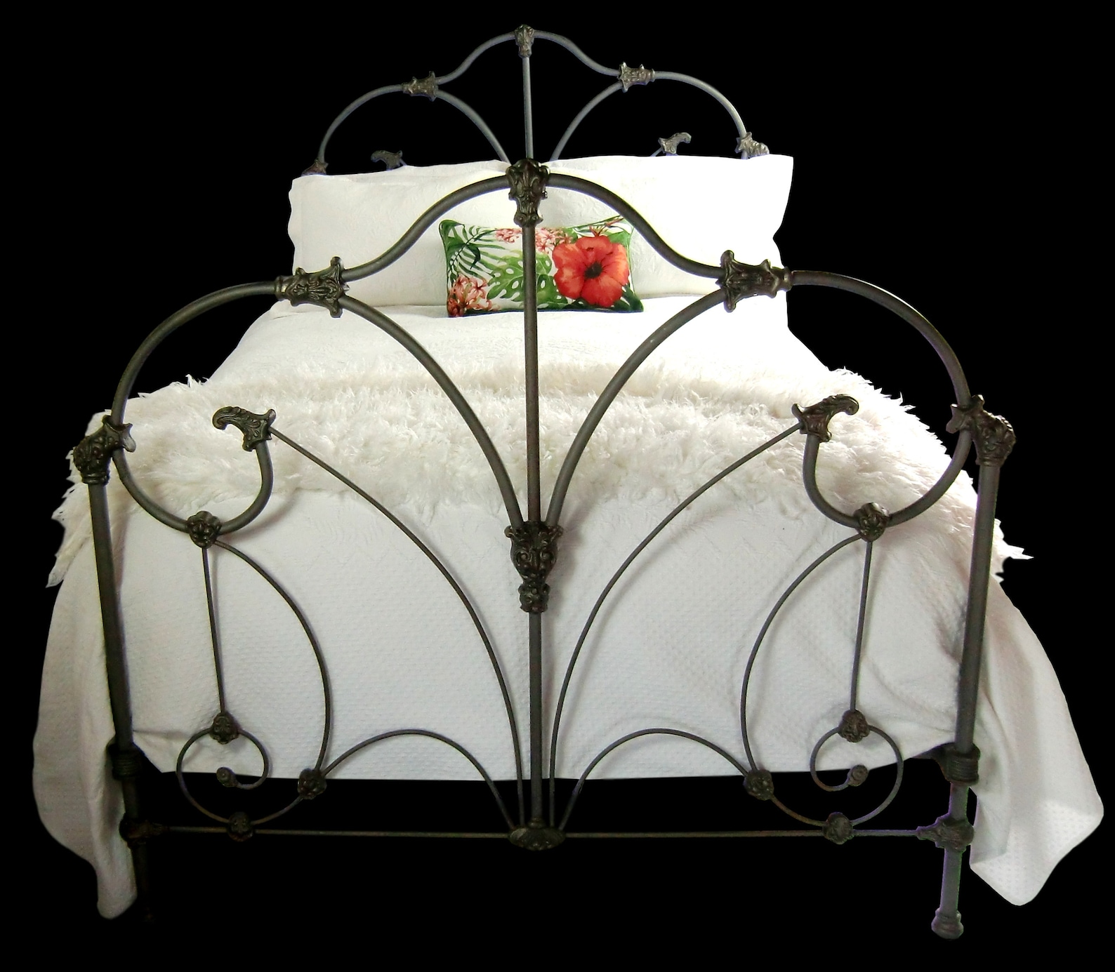 Full Antique Cast Iron Bed Frame antique wrought iron bed Etsy