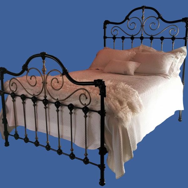 Antique Wrought Iron Bed Frame Etsy
